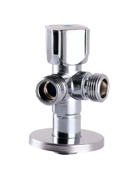 Кран приладовий Arco CQ4105 AntiLime A80TWIN 1/2х1/2, кутовий, кульовий, подвійний - 3