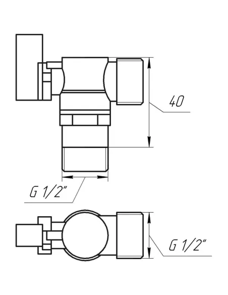 Приборный кран шаровой угловой Solomon A7172 1/2 х 1/2 дюйма - 3