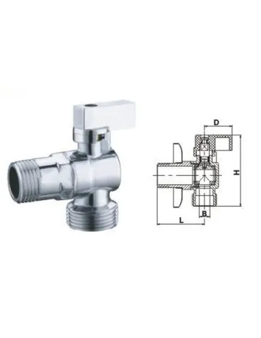Приборный кран шаровой угловой Solomon A7172 1/2 х 1/2 дюйма - 5