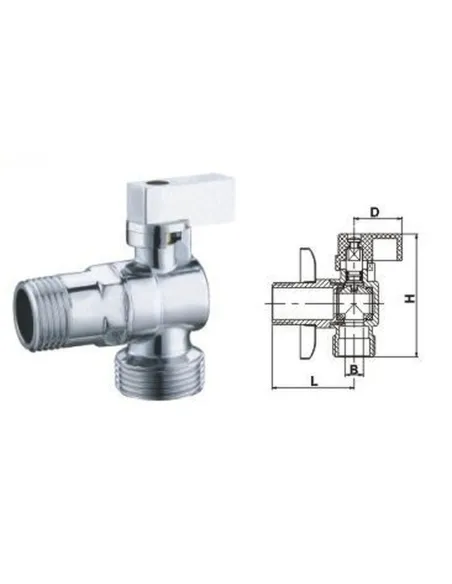 Приборный кран шаровой угловой Solomon A7172 1/2 х 1/2 дюйма - 5