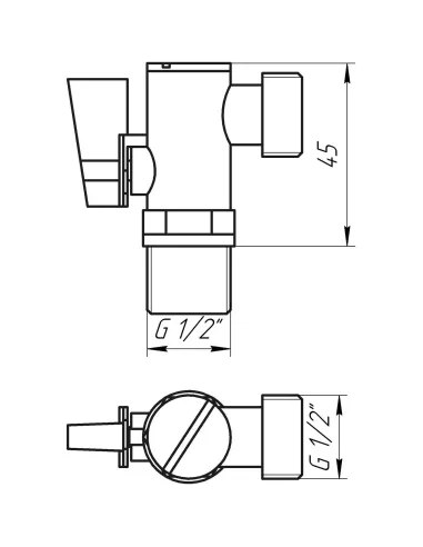 Приборный кран шаровой угловой Solomon А7041 1/2 х 1/2 дюйма, с фильтром - 5