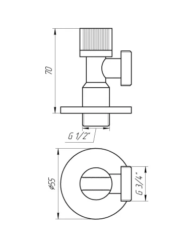 Приборный кран шаровой угловой Solomon A7032 1/2 х 3/4 дюйма - 3