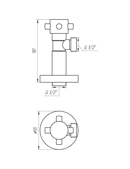 Кран приладовий Solomon Retro 7077 1/2 х 1/2, кутовий, напівоборотний - 6