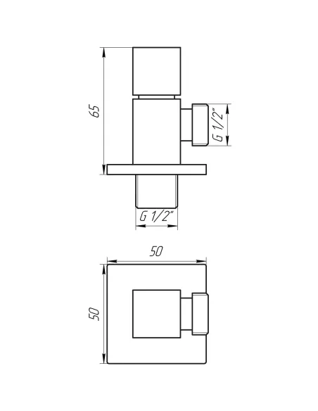 Кран приладовий Solomon Sguare 7078 1/2 х 1/2, кутовий, напівоборотний - 6