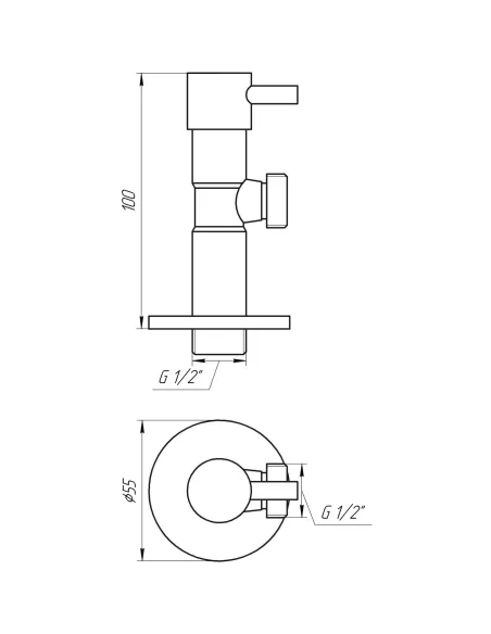 Приборный кран полуоборотный угловой Solomon Lazer 7076 1/2 х 1/2 дюйма - 5