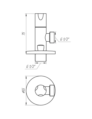 Кран приладовий Solomon 9081 1/2 x 1/2, кутовий, кульовий, напівзворотний - 5