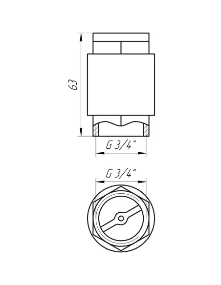 Клапан обратного хода воды Selba SL 1541 3/4, с латунным штоком - 5