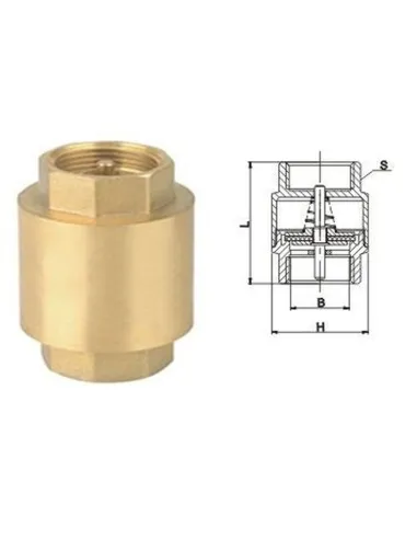 Обратный клапан с латунным штоком Solomon 6026 1/2 дюйма Europa - 2