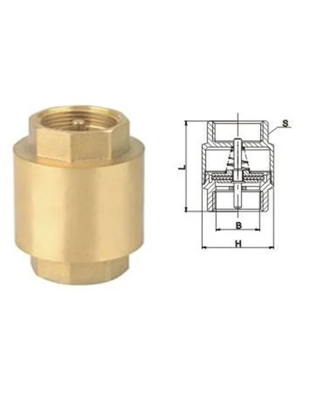 Обратный клапан с латунным штоком Solomon 6026 1/2 дюйма Europa - 2