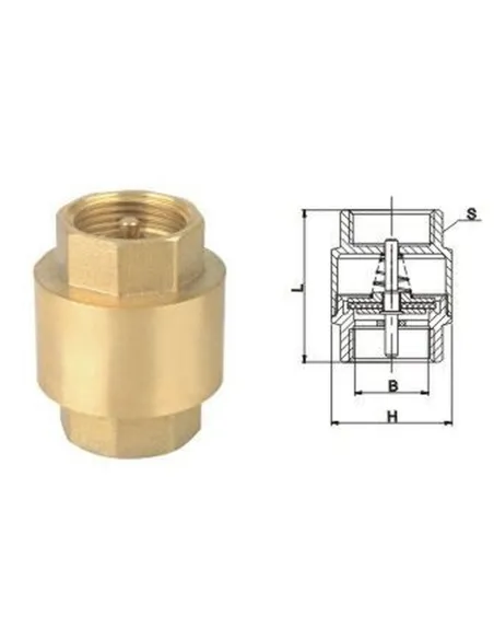 Обратный клапан с латунным штоком Solomon C6022 1 дюйм - 4