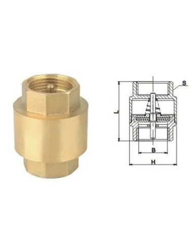 Обратный клапан с латунным штоком Solomon C6022 1 1/4 дюйма - 3