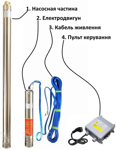 Центробежный глубинный насос Optima 3SDm 1,8/15 0.37 кВт, пульт, кабель 1.5 метра - 5