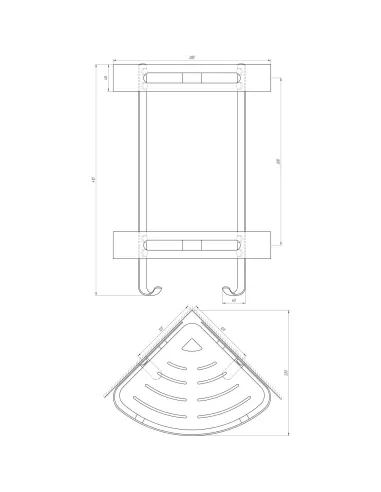Полка для ванной Globus Lux BQ9422 двойная, угловая - 4