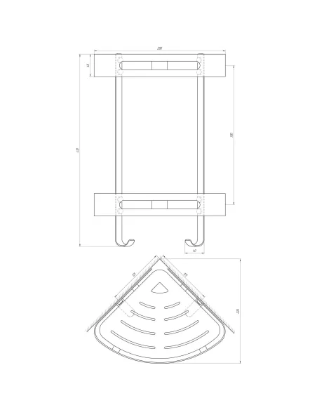 Полка для ванной Globus Lux BQ9422 двойная, угловая - 4