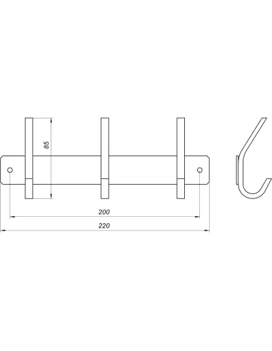 Планка с крючками из нержавеющей стали Globus Lux BQ9435-3 - 4