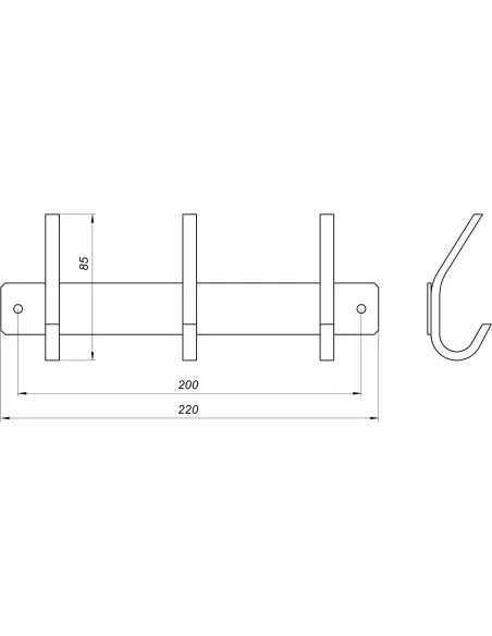 Планка с крючками из нержавеющей стали Globus Lux BQ9435-3 - 4