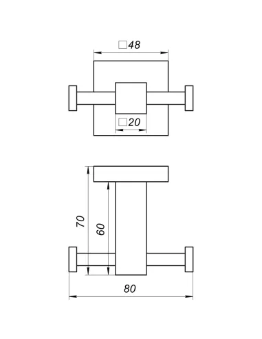 Двойной крючок для полотенец из нержавеющей стали Globus Lux BQ9412 - 5