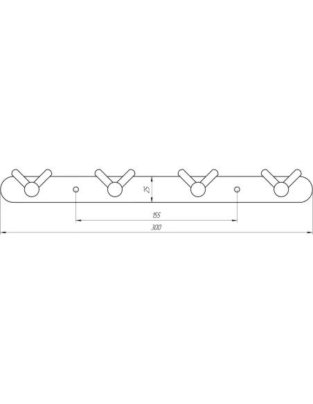 Планка с крючками из нержавеющей стали Globus Lux BS8435-4 - 5