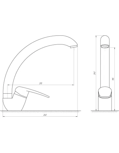 Смеситель для кухни Globus Lux Koln GLK-103S хром - 5