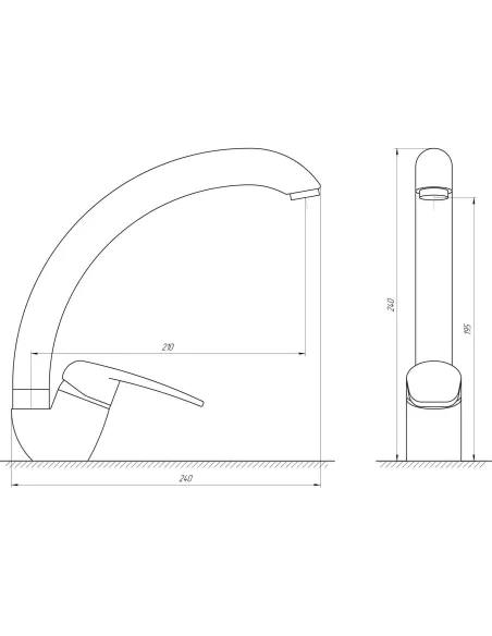 Смеситель для кухни Globus Lux Koln GLK-103S хром - 5