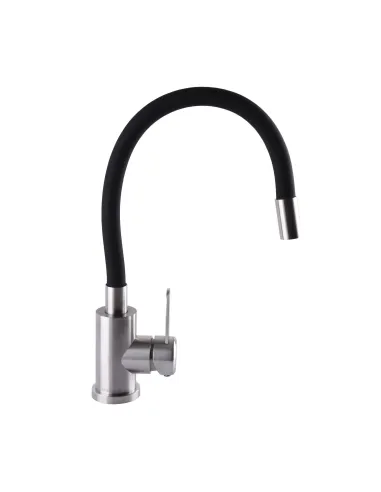 Смеситель для кухни из нержавеющей стали Globus Lux Wien SUS2-203SB черный гофрированный излив - 2