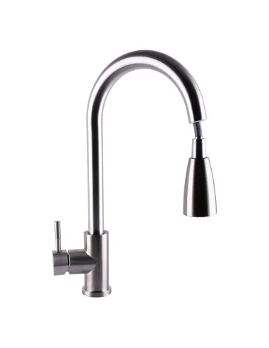 Смесители для кухни с выдвижным изливом Globus Lux Alpen SBT1-2031 нержавеющая сталь - 3