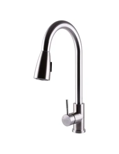 Смесители для кухни с выдвижным изливом Globus Lux Alpen SBT1-2031 нержавеющая сталь - 4