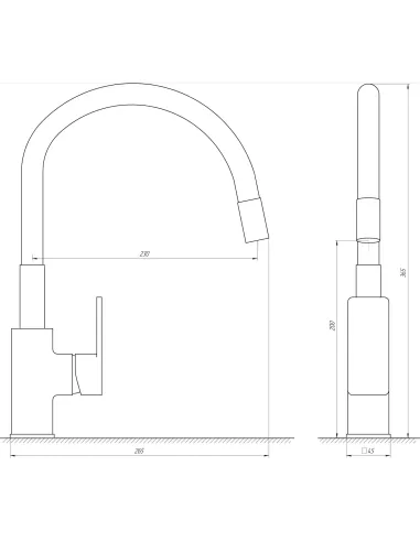Смеситель для кухни с гибким изливом Globus Lux Milano GLM-203LR-10-BB, черный - 5