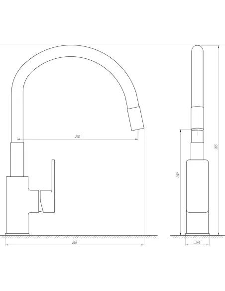 Смеситель для кухни с гибким изливом Globus Lux Milano GLM-203LR-10-BB, черный - 5