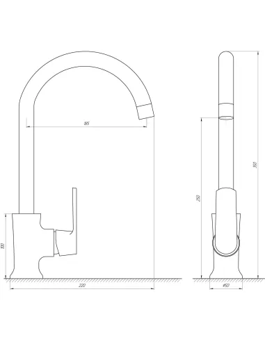 Смеситель для кухни Globus Lux Laguna GLA-0203SL-10-BB черный - 5