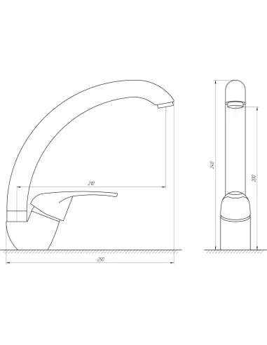 Змішувач для кухні Globus Lux GLSO-0203S-10-BB, латунь, чорний - 4