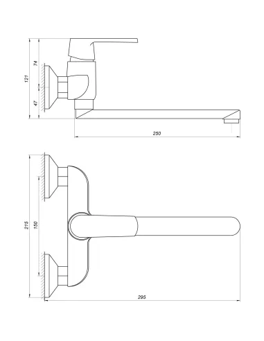 Змішувач для кухні Globus Lux Laguna GLA-0104-10-BB, латунь, чорний - 6
