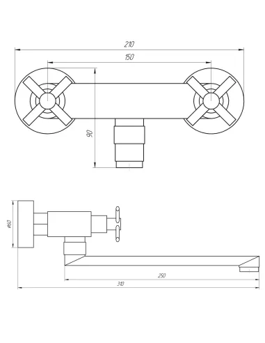 Змішувач для кухні Globus Lux Dukat SD4-104, вентильний, нержавіюча сталь - 6