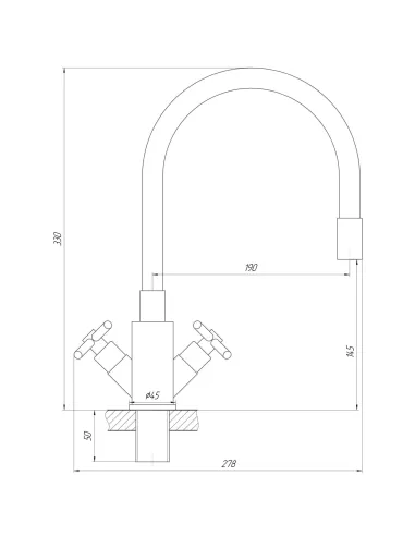 Смеситель для кухни с гибким изливом Globus Lux Dukat SD4-203SB двухвентильный - 5