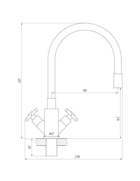 Смеситель для кухни с гибким изливом Globus Lux Dukat SD4-203SB двухвентильный - 5