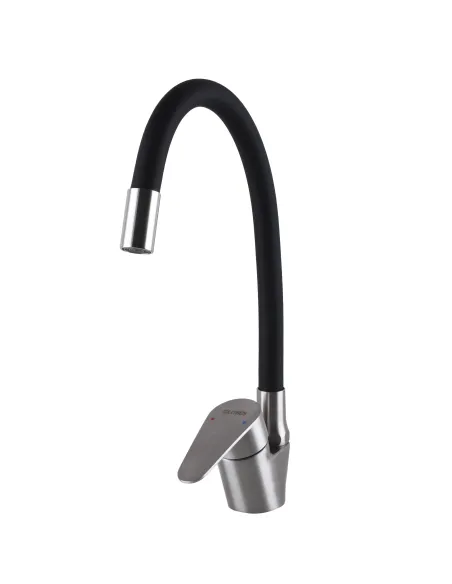 Смеситель для кухни из нержавеющей стали Globus Lux Main SM-203SB гофрированный излив - 1