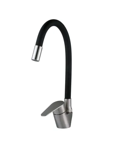 Смеситель для кухни из нержавеющей стали Globus Lux Main SM-203SB гофрированный излив - 2