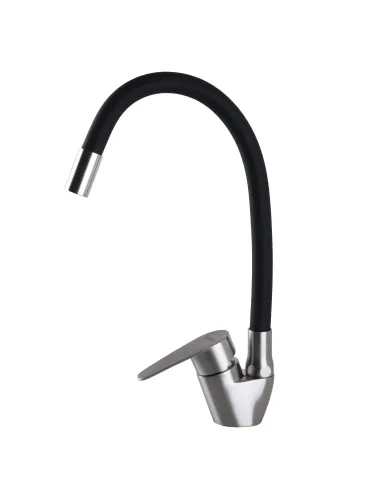 Смеситель для кухни из нержавеющей стали Globus Lux Main SM-203SB гофрированный излив - 3
