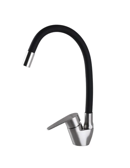 Смеситель для кухни из нержавеющей стали Globus Lux Main SM-203SB гофрированный излив - 3