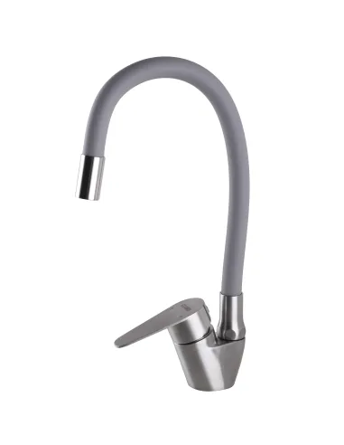 Смеситель для кухни из нержавеющей стали Globus Lux Main SM-203SG, гофрированный излив - 3