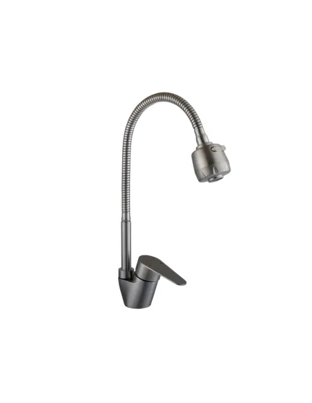 Змішувач для кухні Globus Lux Main SM-G203S, нержавіюча сталь, гофрований гусак - 1