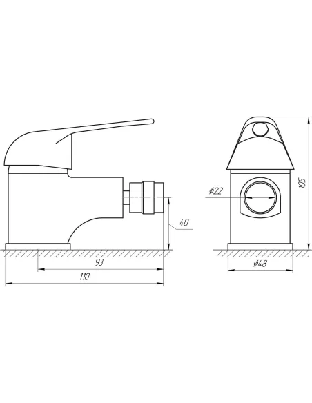 Змішувач для біде Globus Lux Sena GLS-106, латунь, хром - 5