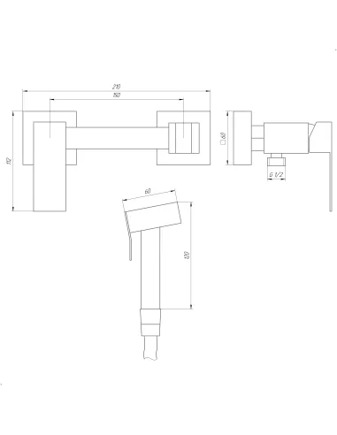 Змішувач для біде Globus Lux SBQ-5-106MIX-SS, нержавіюча сталь, сталь - 6