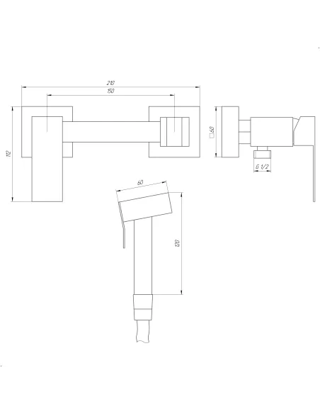 Змішувач для біде Globus Lux SBQ-5-106MIX-SS, нержавіюча сталь, сталь - 6