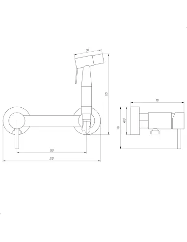 Змішувач для біде Globus Lux SBT-6BB-106MIX, нержавіюча сталь, чорний - 6