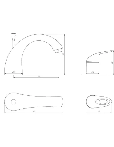 Смеситель для ванны с душем Globus Lux Smart GLSM-0109 хром - 5