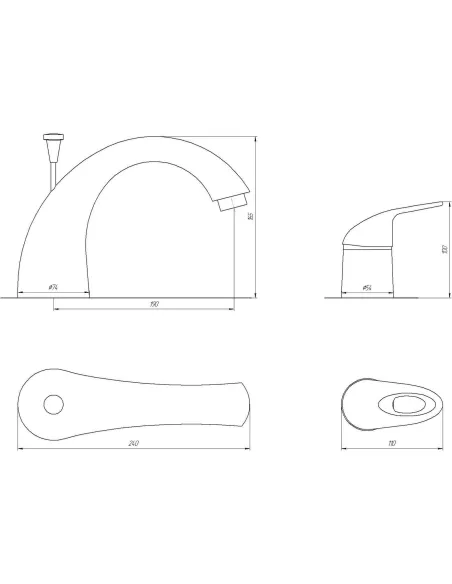 Смеситель для ванны с душем Globus Lux Smart GLSM-0109 хром - 5