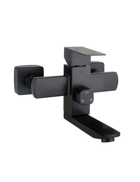 Смеситель для ванны с душем Globus Lux Sicilia SBQ-102N-BB, нержавеющая сталь, черный - 1