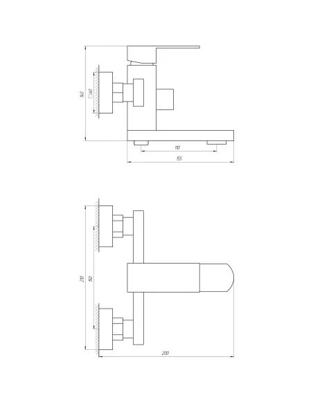 Смеситель для ванны с душем Globus Lux Sicilia SBQ-102N-BB, нержавеющая сталь, черный - 5
