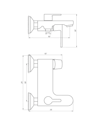 Смеситель для ванны с душем Globus Lux Laguna GLA-0102N-10-BB черный - 6